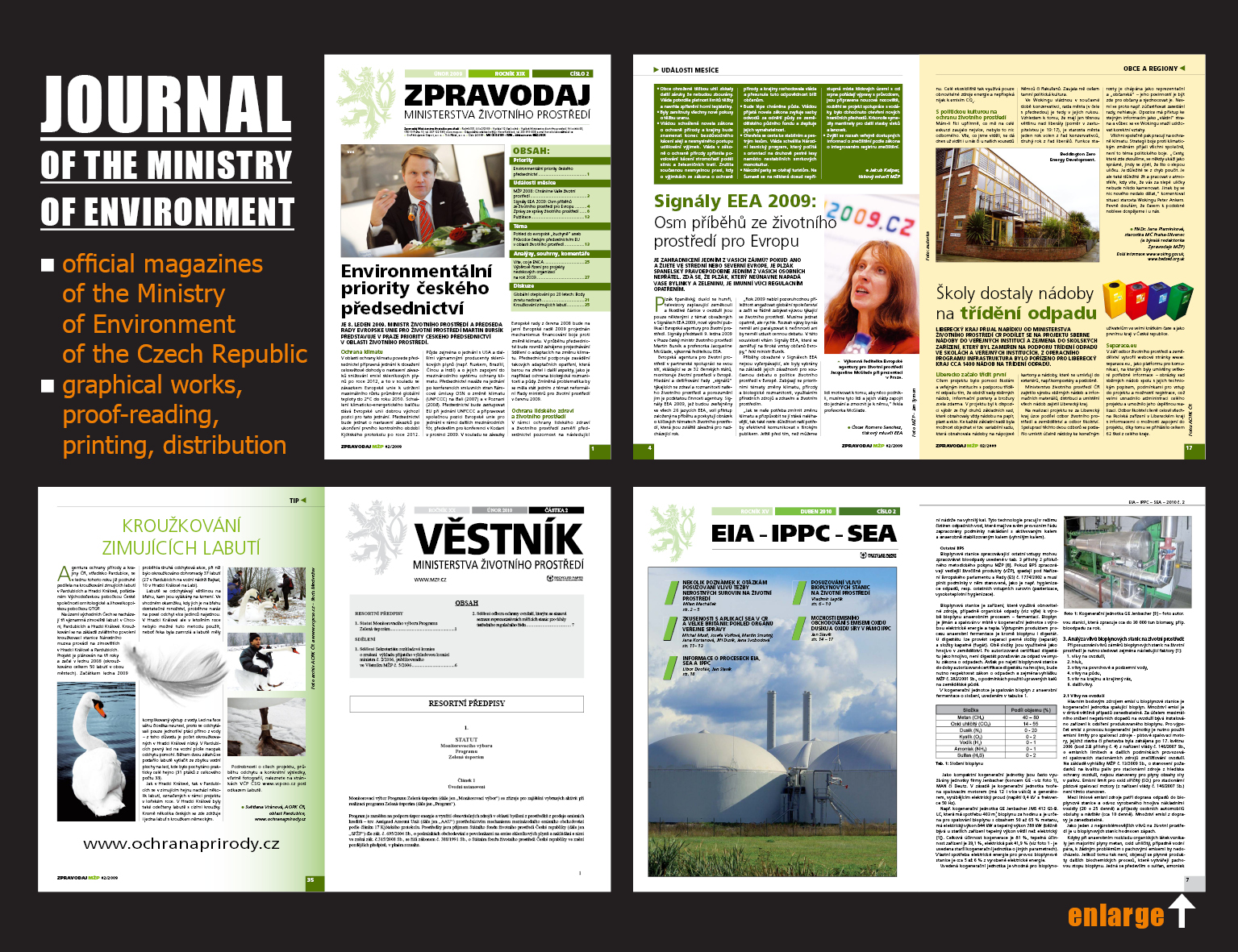 Three official magazines of the Ministry of Environment of the Czech Republic